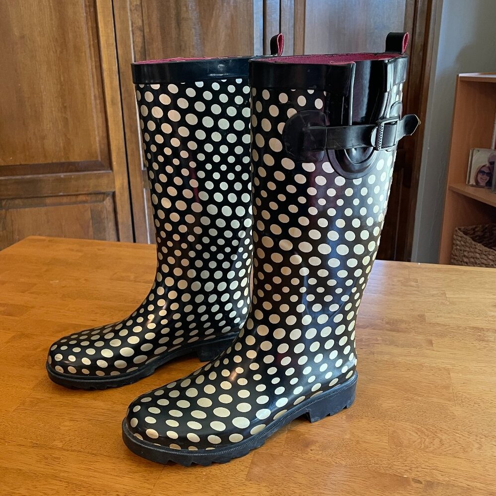 Size 6 Capelli of New York polka dot rain boot - Picture 1 of 11